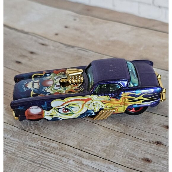 Hot Wheels 2003 Crazed Clowns Nash Metropolitan Purple Flames Gold Engine - Picture 1 of 7
